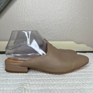 Poppy Barley Womens Mexico Beige Leather Almond Toe Slip On Flat Mules Size 7